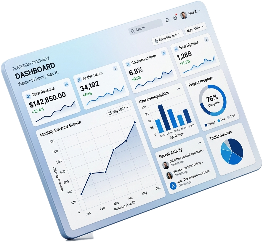 Digital Products Web Application Interface