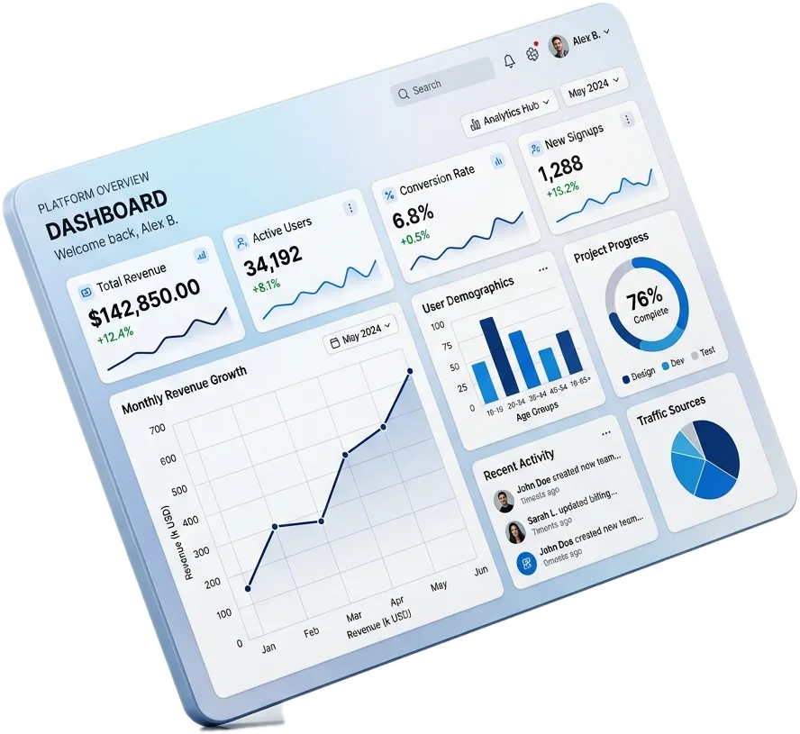 Digital Products SaaS Interface Mockup